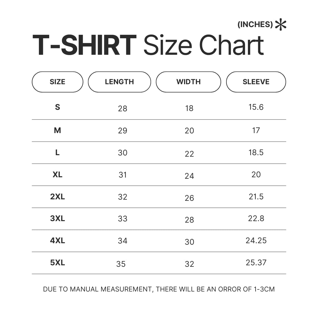 T shirt Size Chart - Tyler Childers Shop