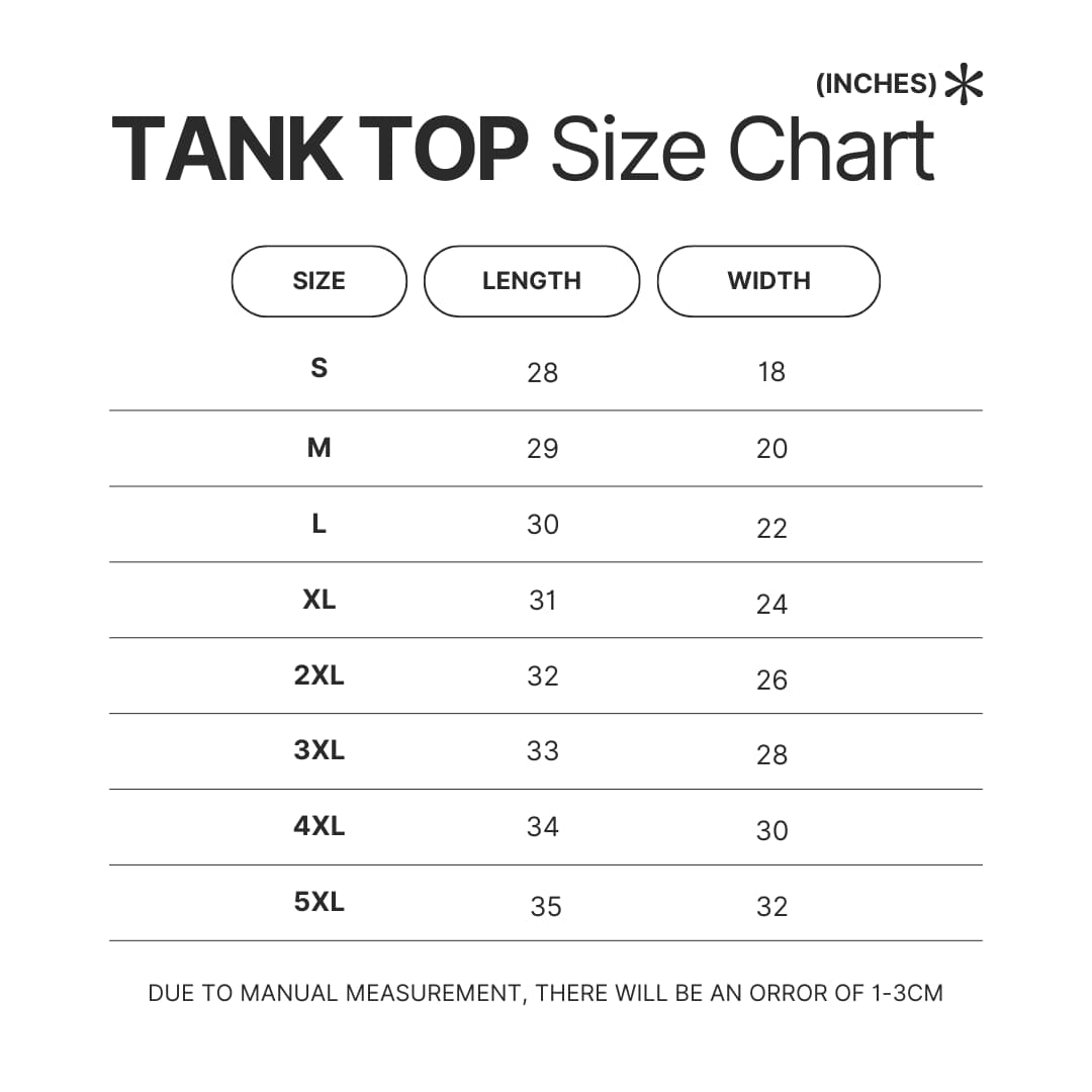 Tank Top Size Chart - Tyler Childers Shop