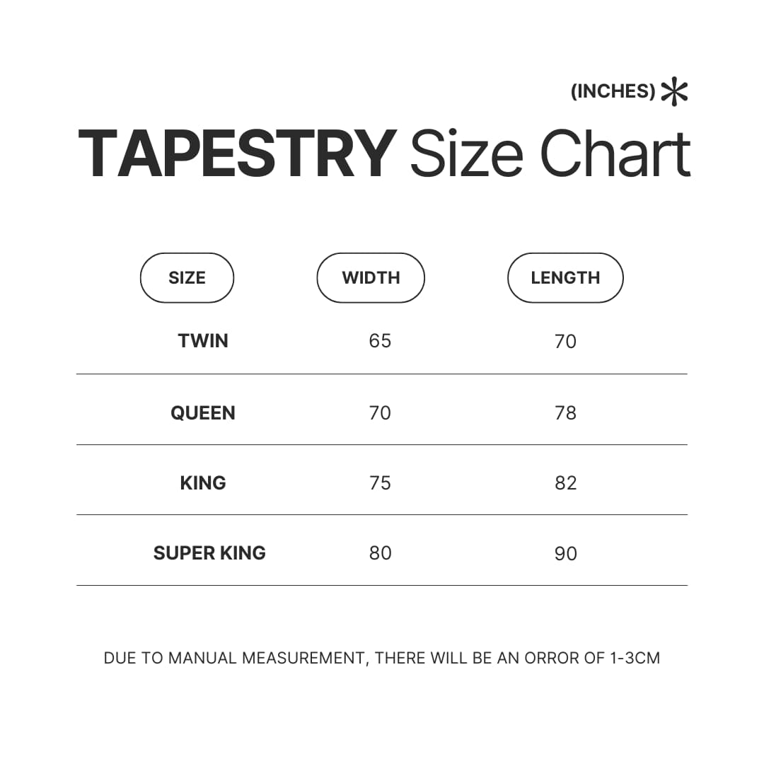Tapestry Size Chart - Tyler Childers Shop